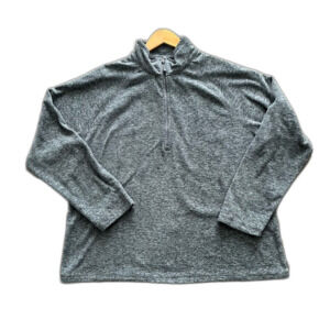 Eddie Bauer Women's 2X Quest Fleece 1/4-Zip Pullover Outerwear Grey Neutral